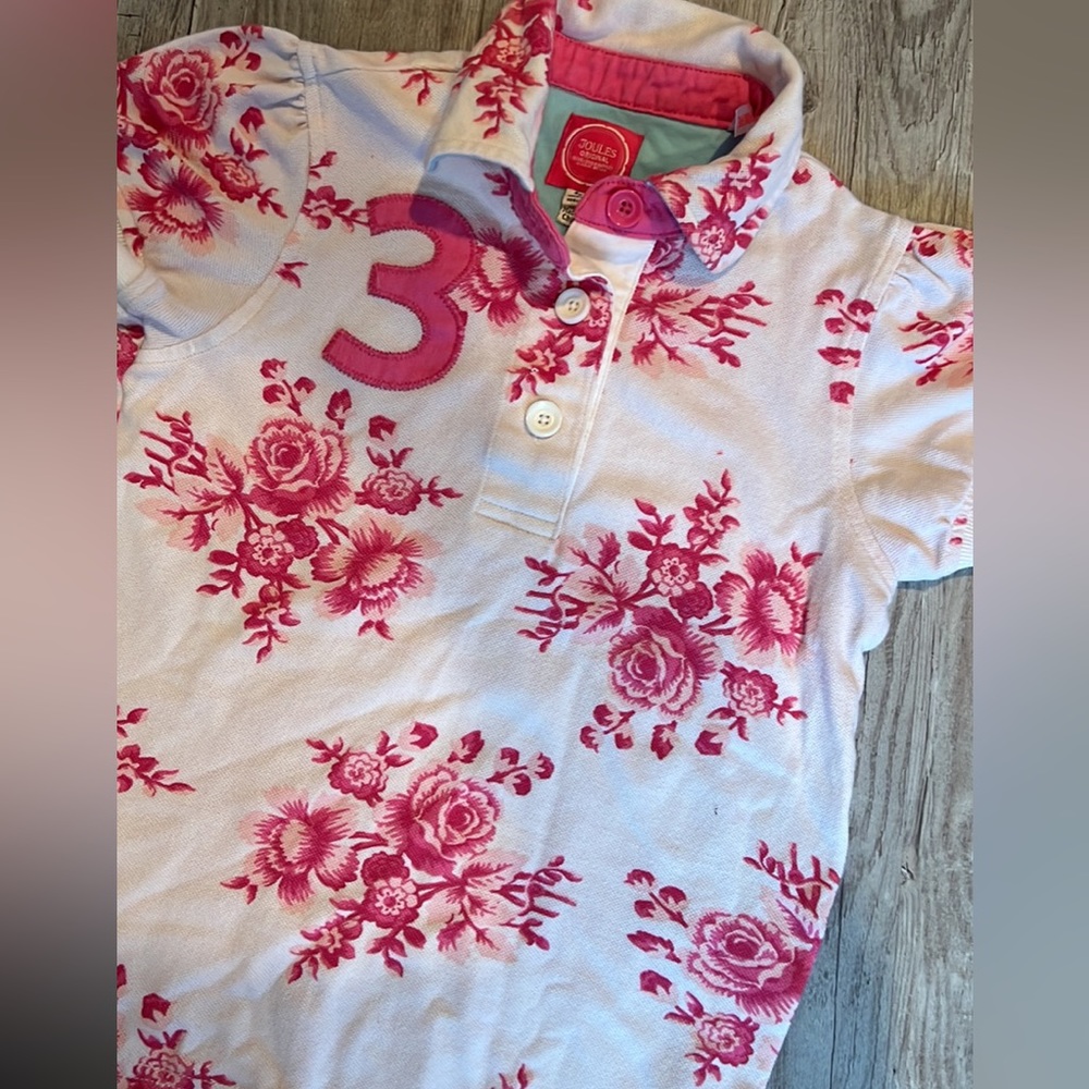 Joules Pink Floral Rose shirt